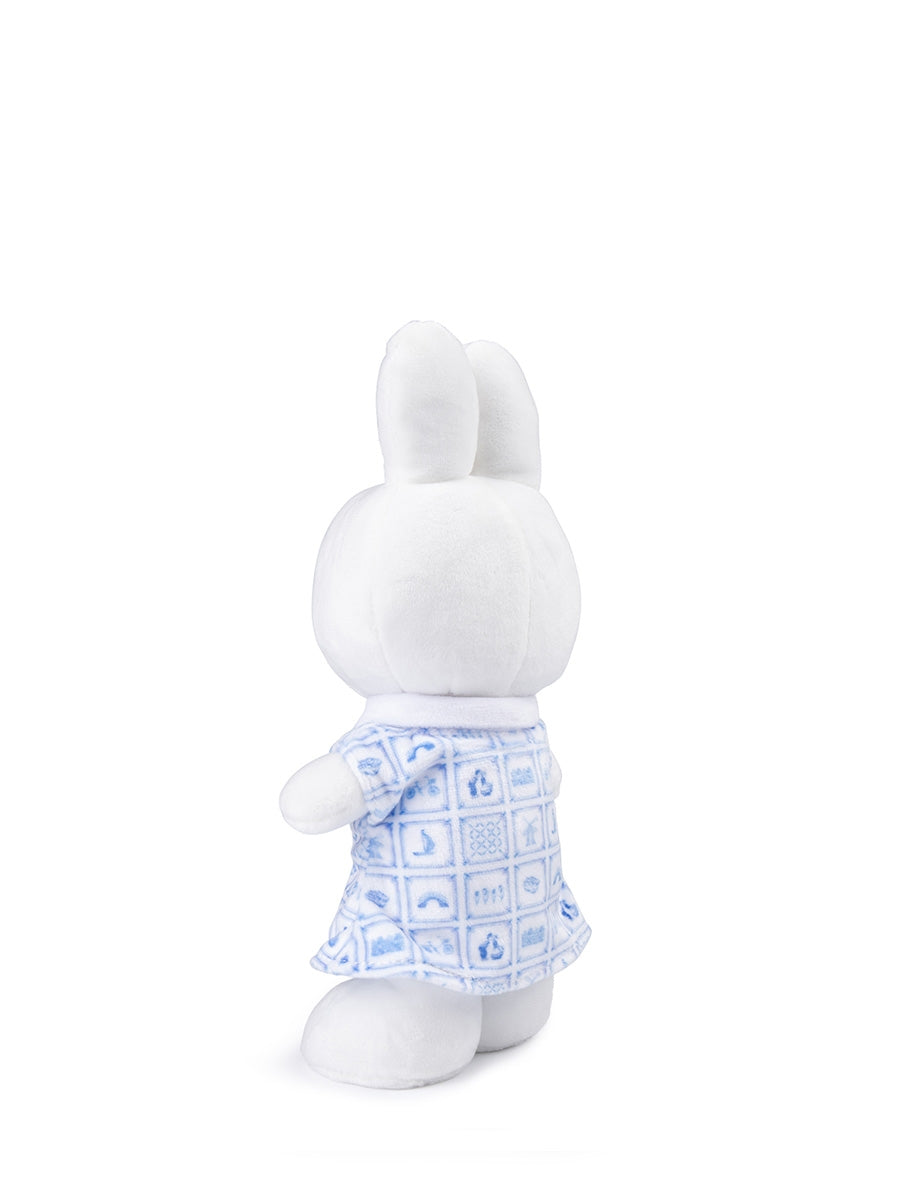 Miffy Delft blue dress　ミッフィー ぬいぐるみ Miffy Delft Blue dress 23 cm - 9'' | White / Blue – Bon Ton Toys