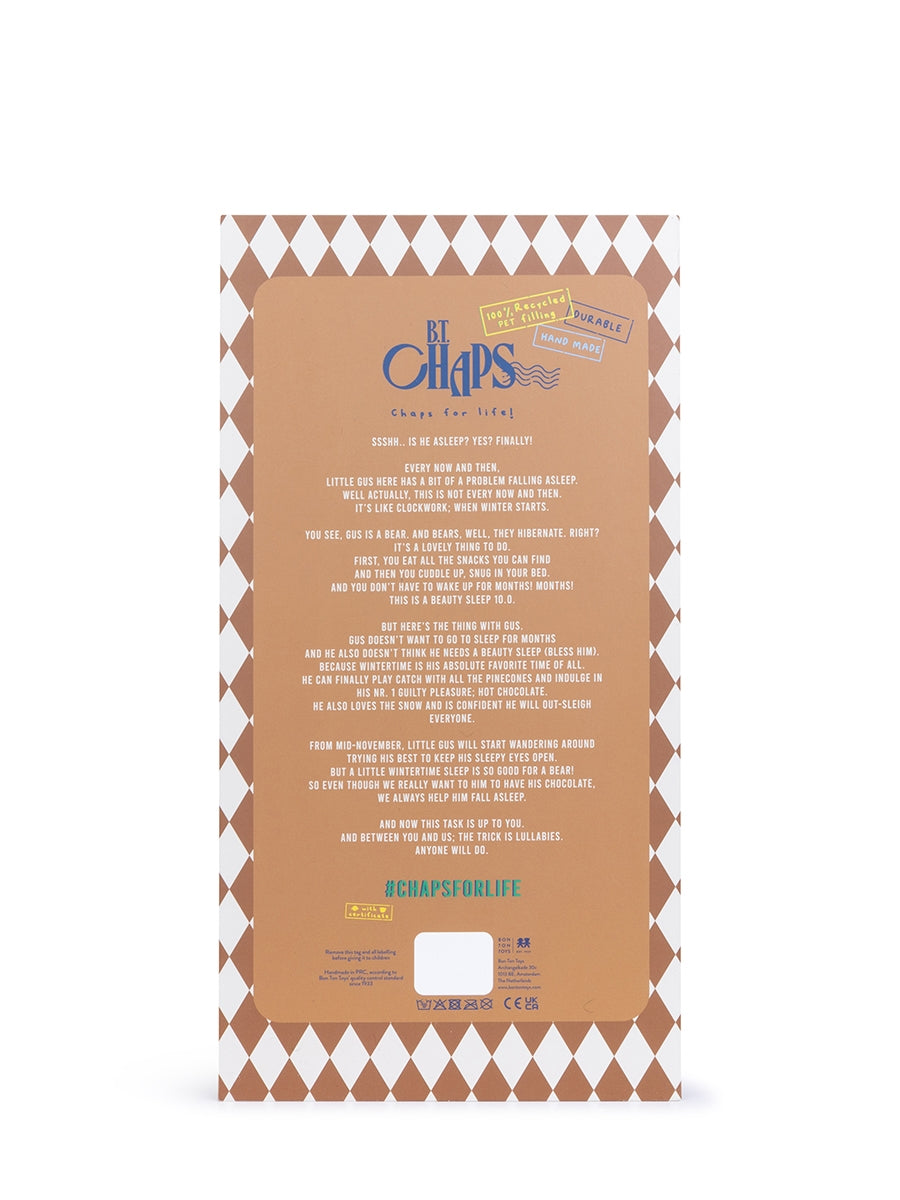 B.T. Chaps Gus the Homie Bear in giftbox 25 cm - 10'' | Light Brown