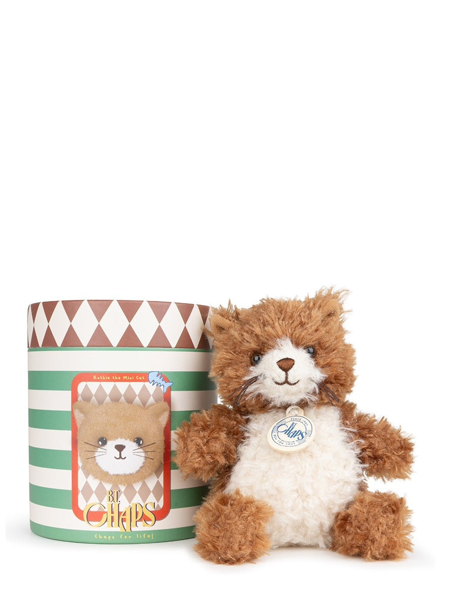 B.T. Chaps Ruthie the Mini Cat in giftbox 12 cm - 5'' | Brown / White