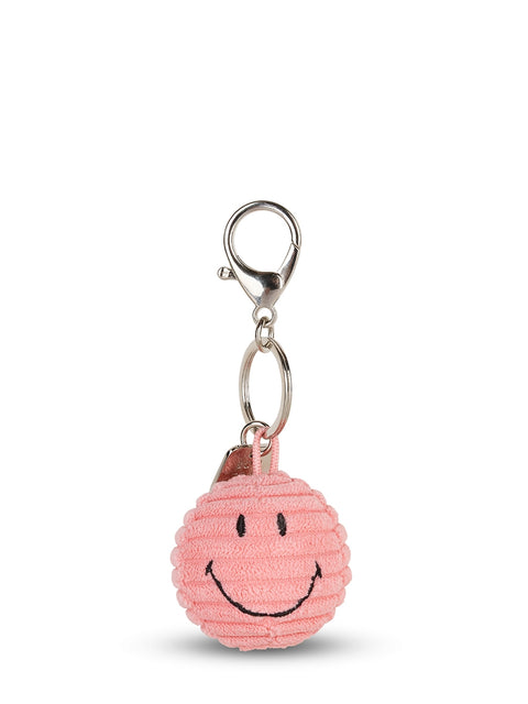 Smiley Keychain ECO Corduroy - 4,5 cm - 2 | Bubblegum Pink