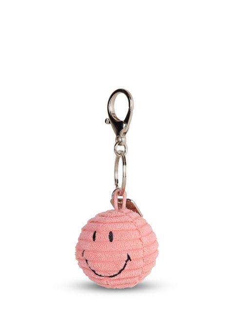Smiley Keychain ECO Corduroy - 4,5 cm - 2 | Bubblegum Pink