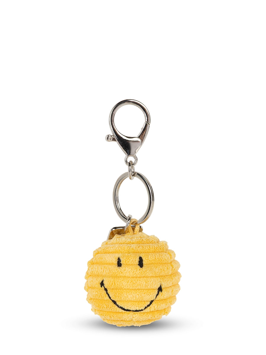 Smiley Keychain ECO Corduroy - 4,5 cm - 2 | Yellow