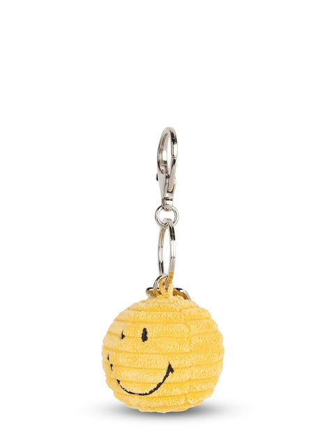 Smiley Keychain ECO Corduroy - 4,5 cm - 2 | Yellow