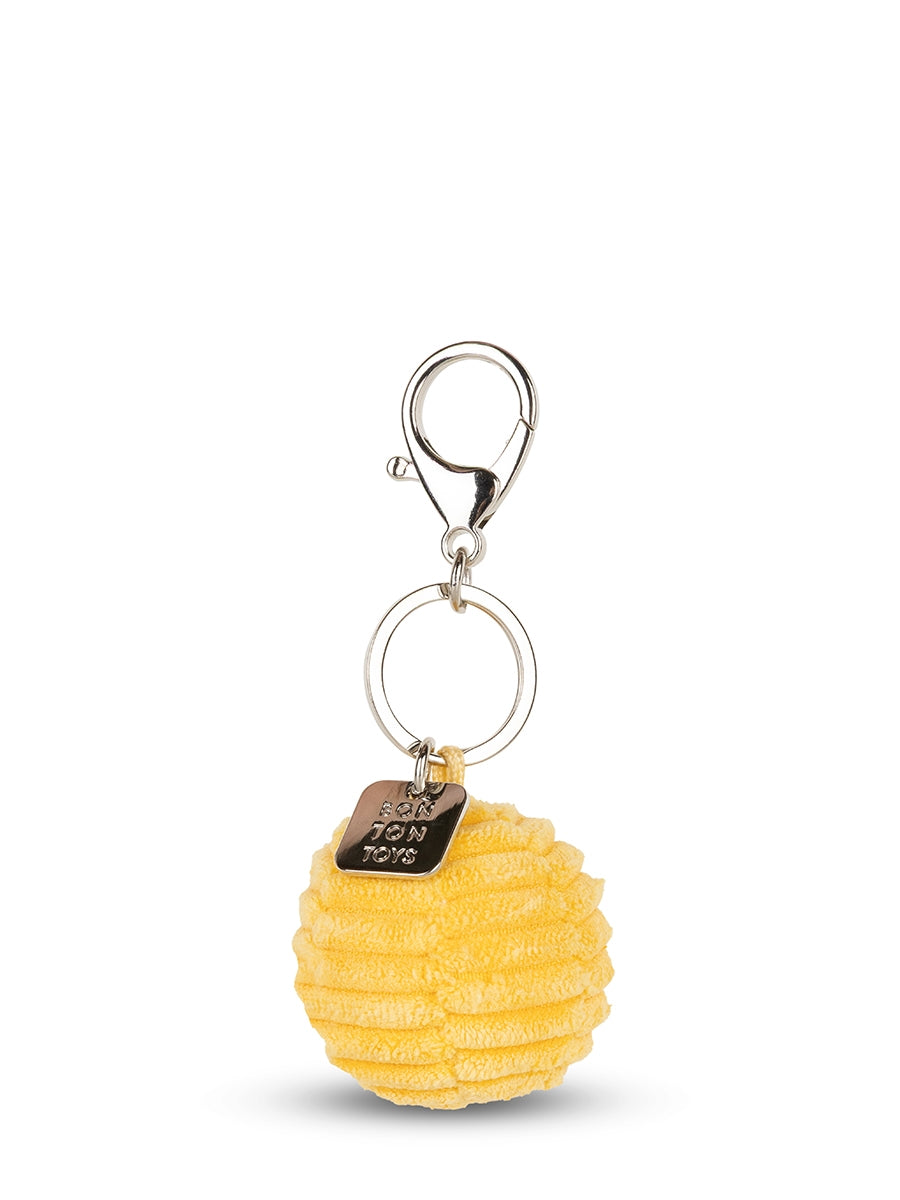 Smiley Keychain ECO Corduroy - 4,5 cm - 2 | Yellow