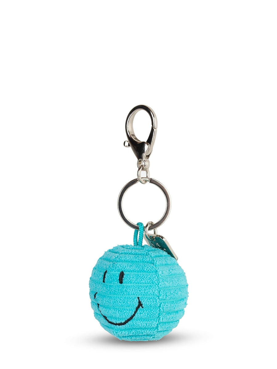 Smiley Keychain ECO Corduroy - 4,5 cm - 2 | Teal