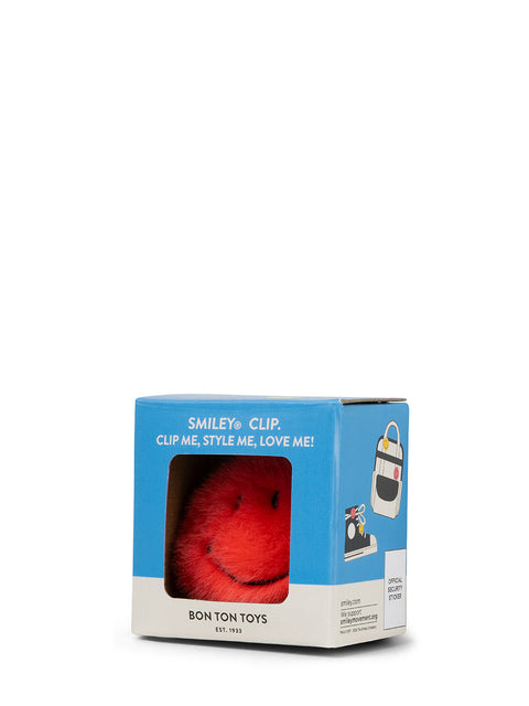 Smiley ECO Fuzzy Clip On in giftbox - 4 cm - 1,5' | Bright Coral
