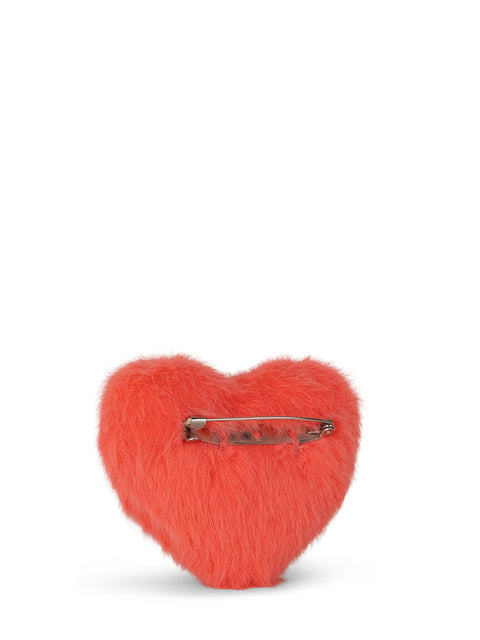 Smiley ECO Fuzzy Brooch Heart in giftbox - 5 cm - 2 | Bright Coral