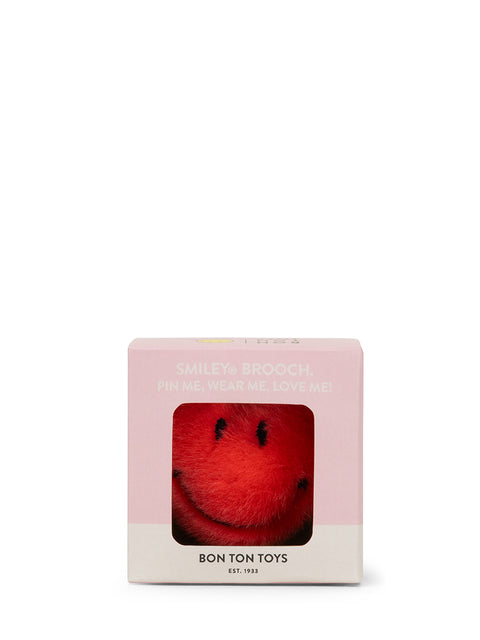 Smiley ECO Fuzzy Brooch Heart in giftbox - 5 cm - 2 | Bright Coral