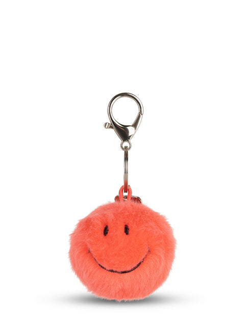 Smiley Keychain ECO Fuzzy - 5,5 cm - 2 | Bright Coral