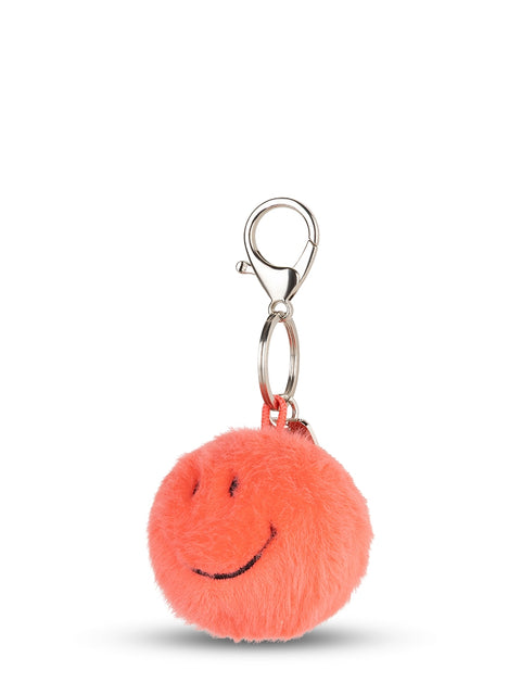 Smiley Keychain ECO Fuzzy - 5,5 cm - 2 | Bright Coral