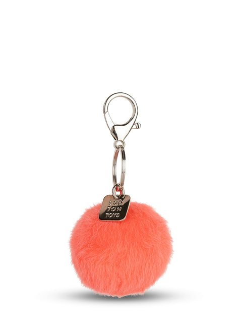 Smiley Keychain ECO Fuzzy - 5,5 cm - 2 | Bright Coral