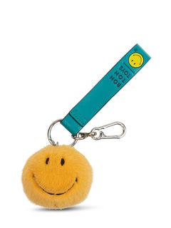 Smiley ECO Fuzzy Bag Charm - 7 cm - 3” | Yellow