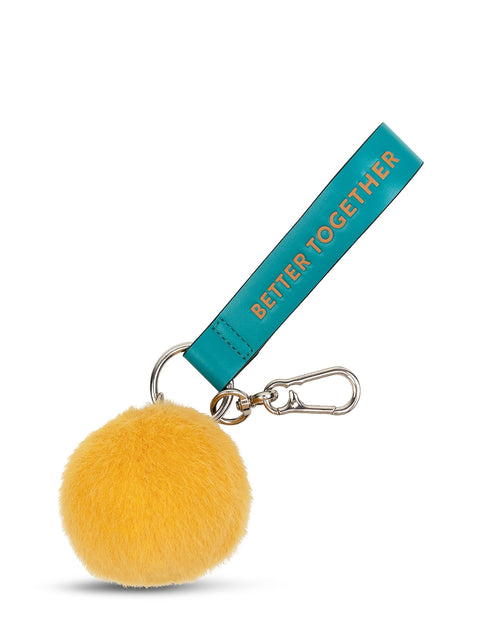 Smiley ECO Fuzzy Bag Charm - 7 cm - 3” | Yellow