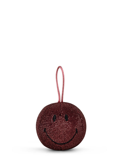 Smiley Christmas Ornament - 7 cm - 3 | Burgundy