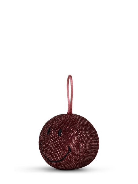Smiley Christmas Ornament - 7 cm - 3 | Burgundy