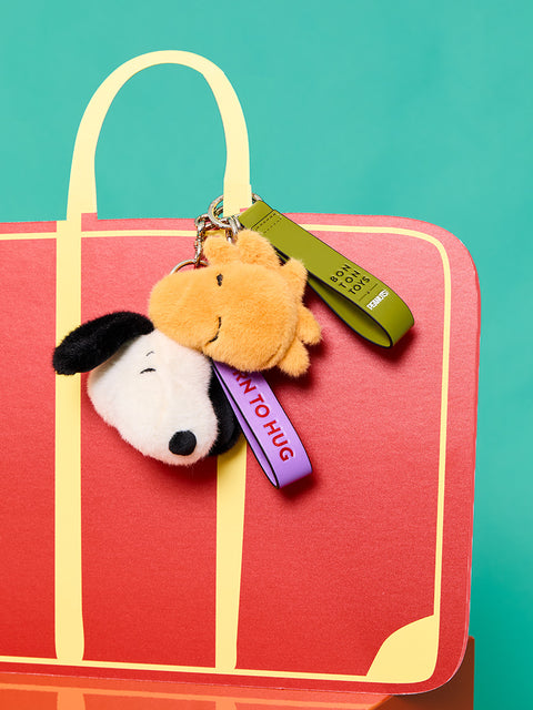 Snoopy ECO Fuzzy Cream bag charm - 8 cm - 3 | Cream